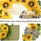 Summer Sunflower Wreath for Front Door – 20" Farmhouse Wreath with Welcome Sign & Bow, Bright Seasonal Decor for Porch, Patio, or Window